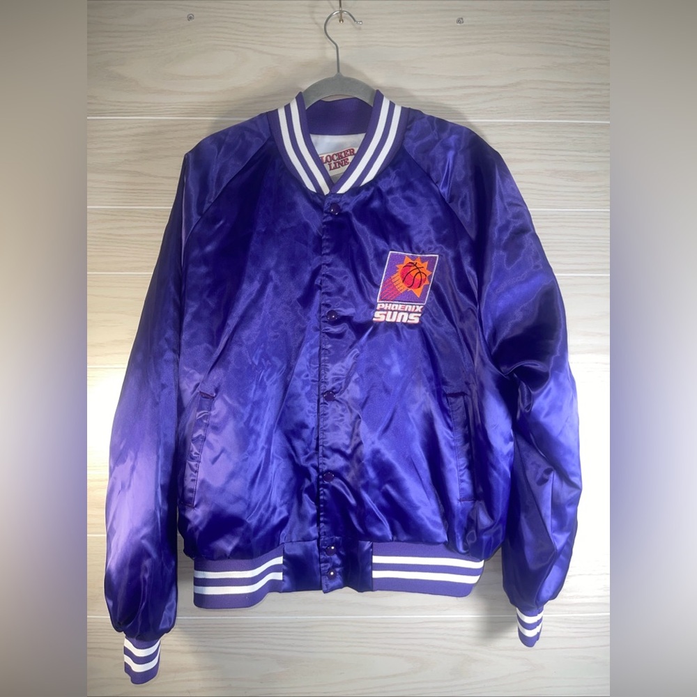 Vintage Locker Line Phoenix Suns 80s Satin Jacket Size XL NBA Rare